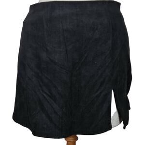 Black Faux Vegan Suede Mini Skirt Size Small